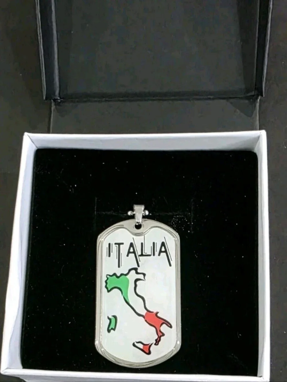 Italian Flag Necklace Pendant 22